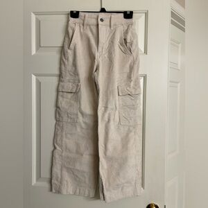 Hollister Girls Corduroy Ultra High Rise Baggy Pants Cream Size 0 W 24 Inseam 25